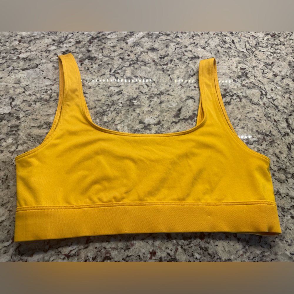 Mustard yellow PINK Sports bra